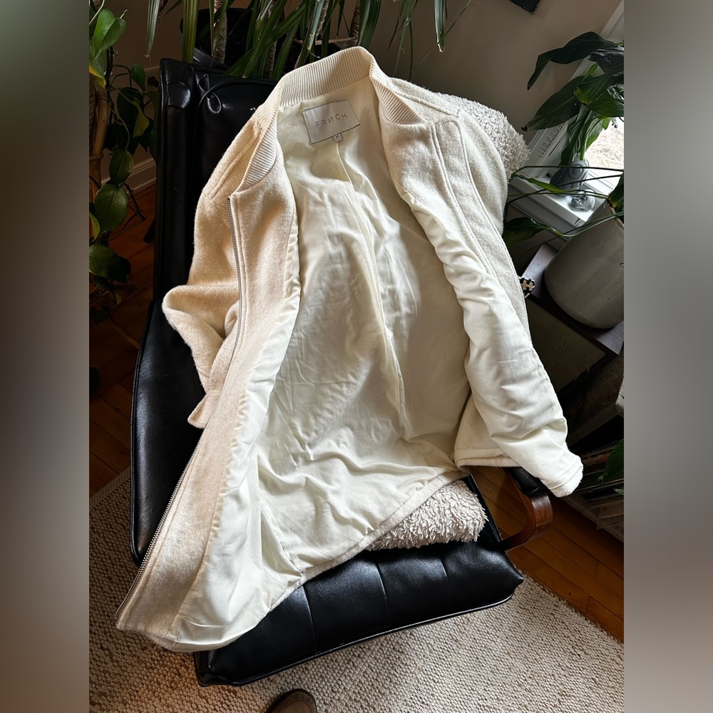 FRNCH Wooly Long Bomber Jacket - Picture 4 of 11